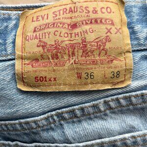 36 x 38 Levi's 501 - Vintage 1990's -  Free Shipping - Made in the USA